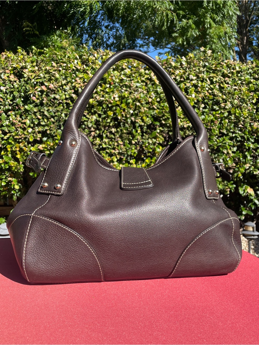Dooney & Burke Dark Brown Annalisa Logo Lock Satchel - Picture 3 of 9
